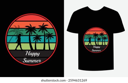 Trendy Summer T-Shirt Design Vacation Tropical Vibes