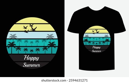 Trendy Summer T-Shirt Design Vacation Tropical Vibes