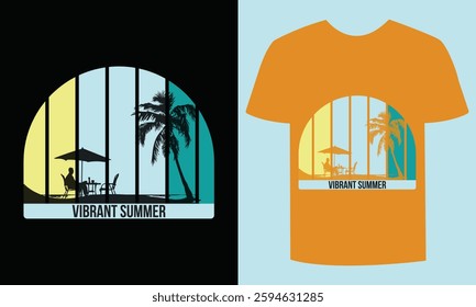 Trendy Summer T-Shirt Design Vacation Tropical Vibes