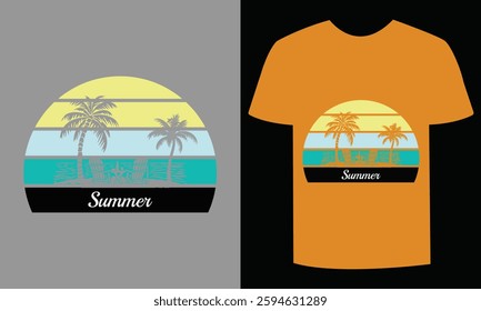 Trendy Summer T-Shirt Design Vacation Tropical Vibes