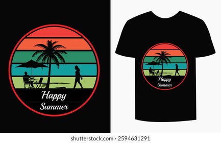 Trendy Summer T-Shirt Design Vacation Tropical Vibes