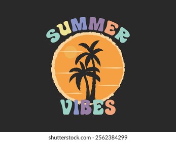 Trendy summer vibes perfect for beach and vacation outfits t shirt design