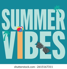 Trendy Summer Vibes T-Shirt Design with Tropical Graphics