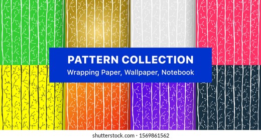 Trendy Summer/Spring Floral Pattern. Retro Wrapping paper, print material on feminine fashion bags, shirts, skirts. Fabric, ornament, wallpaper, packaging, notebook elements on colorful background.