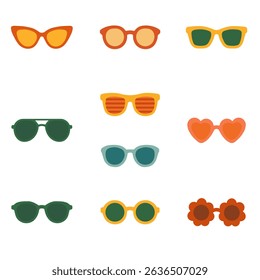 Trendy Sunglasses Ellement Set - Flat Style Retro Glasses Collection