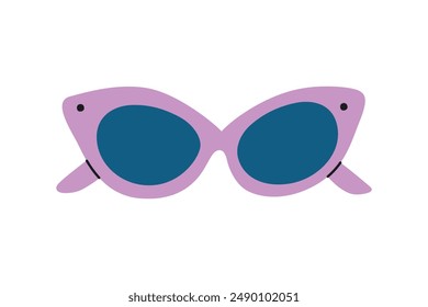 Trendy sunglasses icon, vector illustration of summer accessory with tropical vibe, glasses with colorful retro design, cool beach outfit, beach vacation element, isolated colored clipart