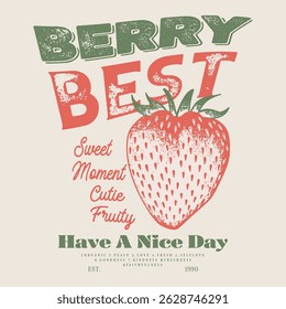 Trendy Sweatshirt fruits print design, women's food fashion. Strawberry hand-drawn vector graphics, t-shirts, trendy strawberry illustration artwork, Trendy fruit illustration for summer vibes