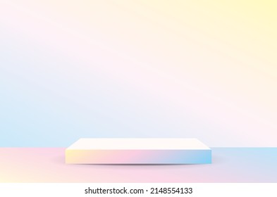 trendy sweet pastel gradient color product podium display and backdrop 3d illustration vector for putting your cute object