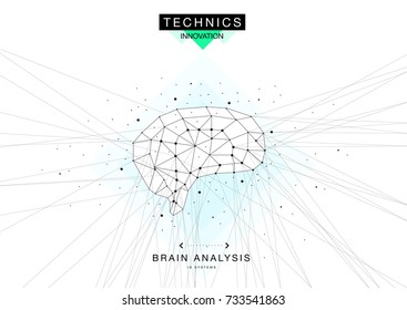 Trendy technics Innovation systems layouts in polygonal contour line composition, future analysis and technology operations. Made in awesome realy geometry style with linear pictogram of future design