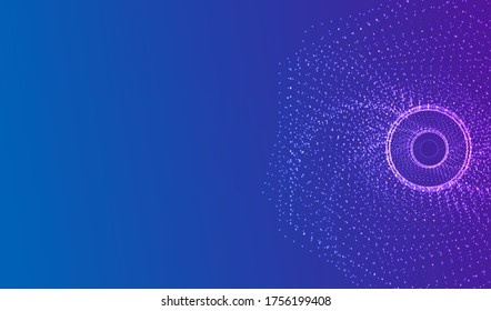 Trendy technology background with deep gradients and vibrant colors. Futuristic glowing dotted vector design. 