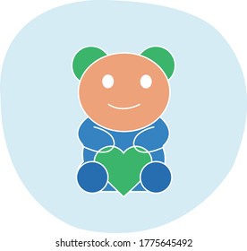 Icono de osito de peluche de moda sobre fondo azul para web y gráfico móvil.