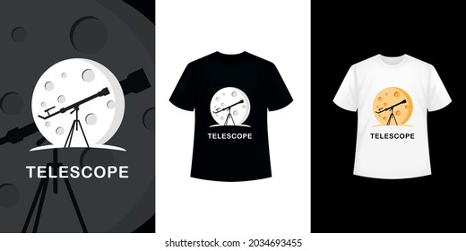 trendy telescope design, t shirt design, book cover and logo design inspiration