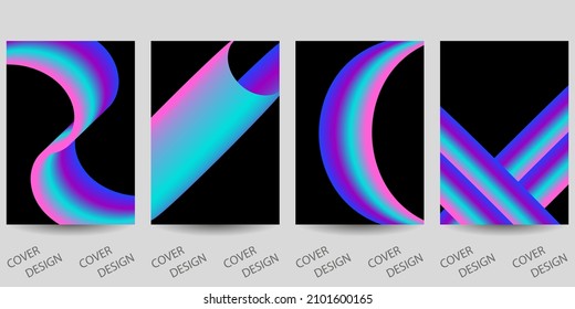 Trendy template for design cover, poster, flyer. Layout set for sales, presentations. Colorful background in vibrant gradient colors with abstract fluid shapes. Vector. 