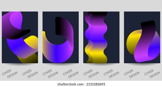 Plantilla de moda para portada de diseño, afiche, volante. Diseño establecido para ventas, presentaciones. Fondo colorido en colores de gradiente vibrante con formas de fluido abstracto. Vector. 