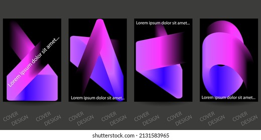 Plantilla de moda para portada de diseño, afiche, volante. Diseño establecido para ventas, presentaciones. Fondo colorido en colores de gradiente vibrante con formas de fluido abstracto. Vector. 