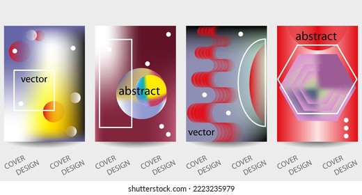 Trendy template for design cover, poster, flyer. Layout set for sales, presentations. Colorful background in vibrant gradient colors with geometric shapes. Vector.