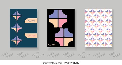 Plantilla de moda para la cubierta de diseño, póster, volante. Conjunto de diseños para ventas, presentaciones. Fondo mínimo con formas geométricas coloridas.