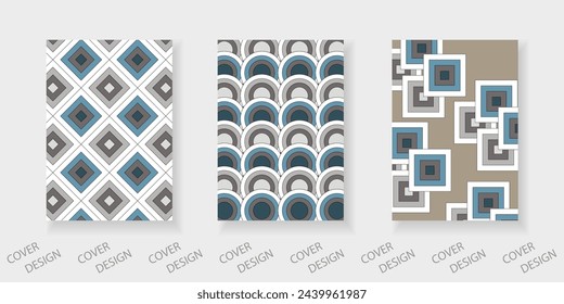 Trendy template for design cover, poster, flyer. Layout set for sales, presentations. Minimal vector background with geometric shapes. Circles and squares in natural shades.