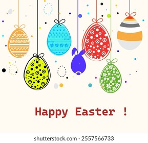 Trendy Template Easter greeting card vector