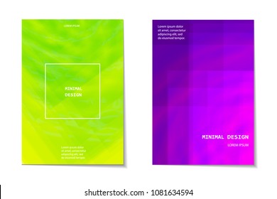 Trendy template set with futuristic modern neon shapes for poster, cover, card, broshure, banner.