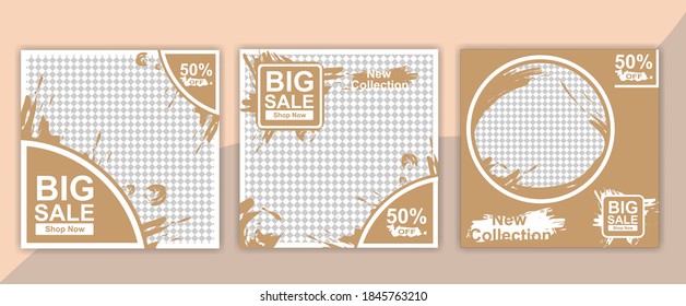 Trendy template for social networks posts, vector illustration. Design backgrounds for social media. Mockup for personal blog or shop