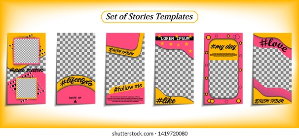 Trendy template for social networks stories. Design backgrounds for social media. Editable vector illustration. EPS10