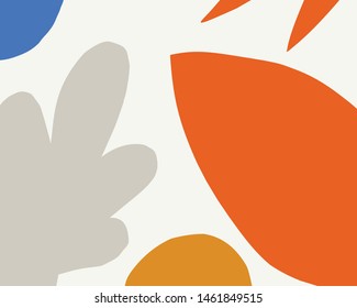 Trendy templates with modern floral and abstract elements in fresh pastel colors. Vector illustration for card, print on clothes. Cut out style
