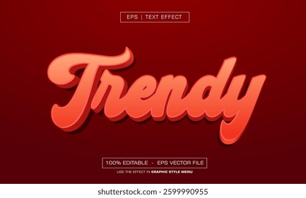 Trendy text effect with 3d style