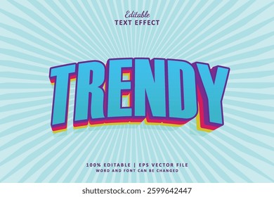 Trendy text effect editable style 3d Colourful Groovy Vintag Retro Funny Theme