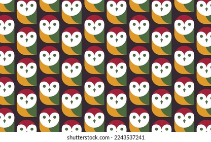 trendy textile vector seamless pattern with owl design suitable for fabric,t-shirt,curtain,cushion