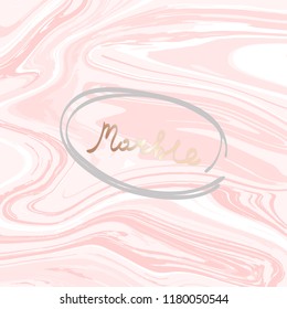 Trendy texture of pink marble with gray frame. Vector ilustration