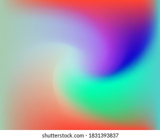 Trendy texture with polarization effect and colorful neon holographic stains. Abstract psychedelic background.