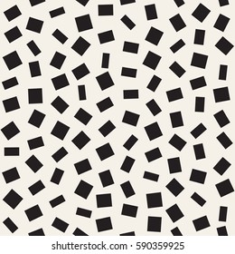 Trendy Texture With Scattered Geometric Shapes. Inspired by Memphis Design. Abstract Monochrome Background. Vector Seamless Pattern. Trendy Texture With Scattered Geometric Shapes. Inspired by Memphis Design. Abstract Monochrome Background. Vector Seamless Pattern.