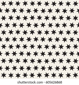 Trendy Texture With Scattered Geometric Shapes.  Inspired by Memphis Design. Abstract Monochrome Background. Vector Seamless Pattern.