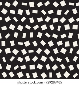 Trendy Texture With Scattered Geometric Shapes. Vector Seamless Pattern.
