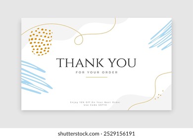 trendy thank you for your order card design vector