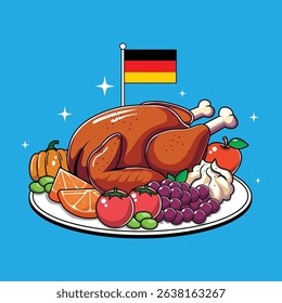 Trendy Thanksgiving Dinner With GERMANY Flag
