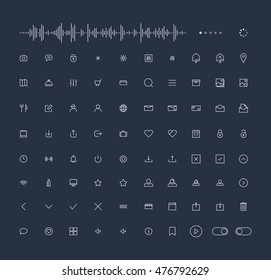 Trendy Thin Line Icons for web and mobile Set