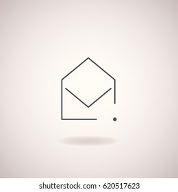 Trendy thin line open mail icon for your web site design, app, UI. Vector illustration.