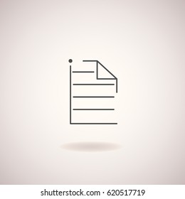 Trendy thin line sheet icon for your web site design, app, UI. Vector illustration.