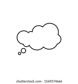 Trendy think bubble in flat style. Cloud line art. vector illustration
