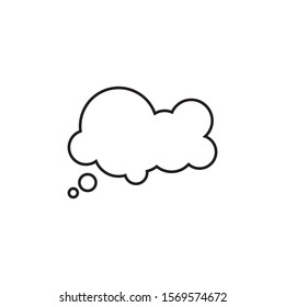 Trendy think bubble in flat style. Cloud line art. vector illustration