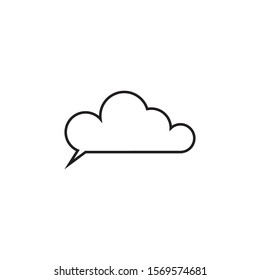 Trendy think bubble in flat style. Cloud line art. vector illustration