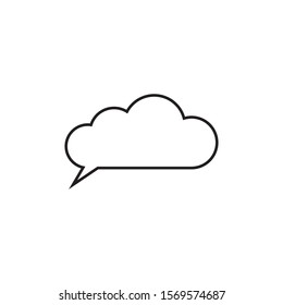 Trendy think bubble in flat style. Cloud line art. vector illustration