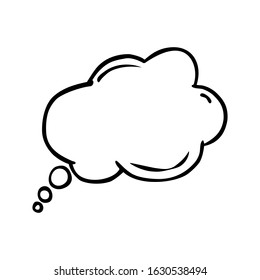 Trendy think bubble in flat style. Cloud line art. vector illustration