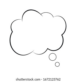 Trendy think bubble in flat style vector illustration isolated on blank background