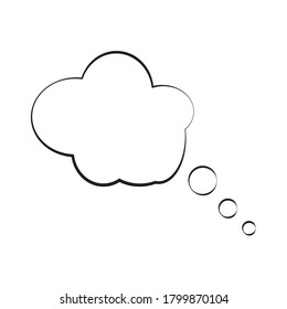 A la moda piensa en la burbuja de forma plana. Ilustración vectorial de líneas de nube