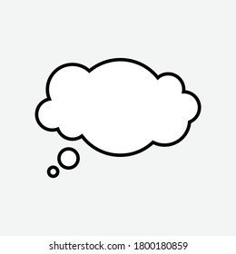 Trendy think bubble in flachem Stil. Cloud Line Art. Vektorgrafik. eps10