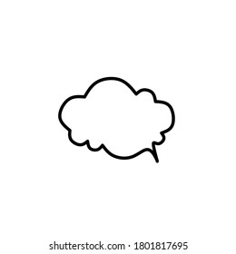 Trendy think bubble in flat style. Cloud line art editable stroke . vector illustration on white background. 