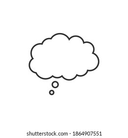 Trendy think bubble in flat style. Cloud line art isolated on white background. Vector illustration